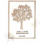 Svatební strom na podpisy Velikost: 59 cm x 42 cm - 80 srdíček – Zboží Dáma