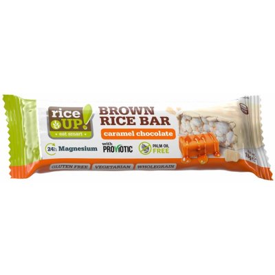 Rice Up! Brown Rice Bar karamel v bílé čokoládě bezlepková tyčinka 18 g – Zboží Mobilmania