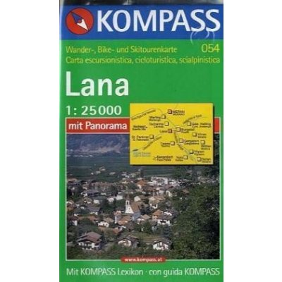 Lana, Etschtal, Val di Adige (Kompass - 054) - turistická mapa