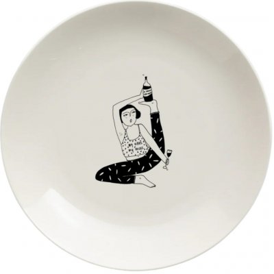 helen b Porcelánový talíř My Vibes 23 cm, černá barva, bílá barva – Hledejceny.cz