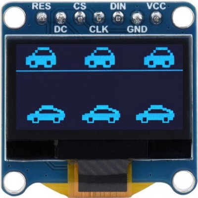 Waveshare 0.96" OLED displej (modrá), 128×64, bez dotyku, SPI, I2C – Zboží Živě