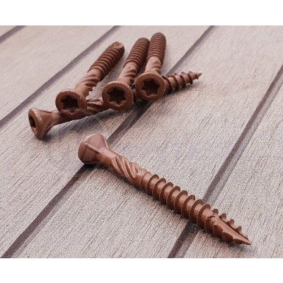 Terasové vruty 5 x 50 / 60 mm Hnědé ocelové vruty 5 × 60 mm | 200 ks – Hledejceny.cz