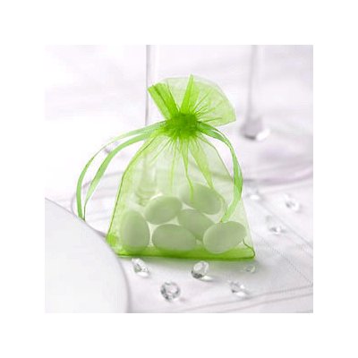 Sáček z organzy světle zelený 20 ks - organzový pytlíček na svatební mandle a dárečky pro hosty – Zboží Mobilmania