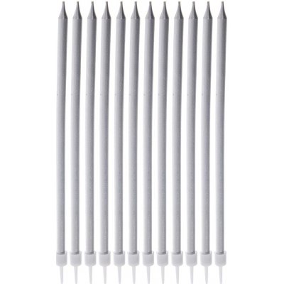 Svíčka dortová 14,5 cm stříbrná Orion – Zboží Dáma