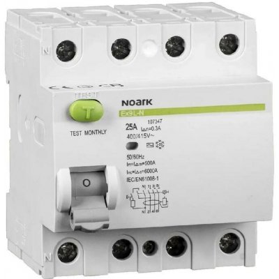 Noark Ex9L-N 4P 25A 30mA – HobbyKompas.cz