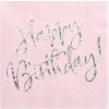 Ubrousky PartyDeco papírové ubrousky Happy Birthday růžové 33x33cm 20ks