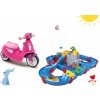 Dětské odrážedlo Smoby set Scooter Pink s gumovými koly a vodní dráha AquaPlay Mountain Lake s horskou jeskyní 721002-14