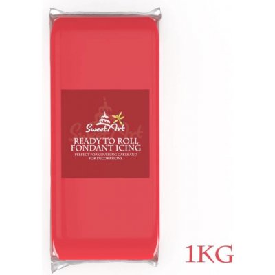 SweetArt Fondán na dort Coral Red vanilkový 1 kg – Zboží Dáma