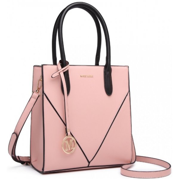 Kabelka Miss Lulu dámská elegantní kabelka LG2255 růžová