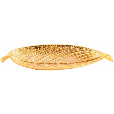 Nefertitis Stojánek kovový pozlacený ve tvaru listu na vonné tyčinky délka cca 25 cm – Zboží Mobilmania