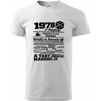 1978 v kostce Klasické pánské triko bílá – Zbozi.Blesk.cz