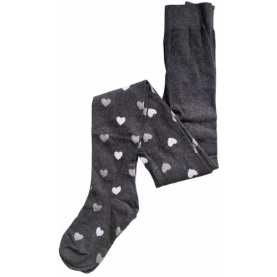 Dětské punčocháče se srdíčky Tmavě šedá – Zboží Dáma