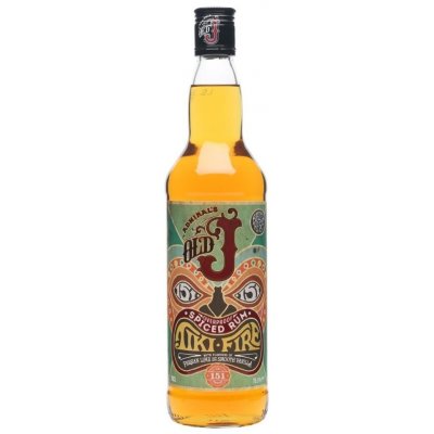 Admiral Vernon's Old J Spiced Rum Tiki Fire 75,5% 0,7 l (holá láhev)