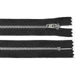 Kovový zip no.3 nerozepínací 22cm černý (stříbrné zoubky) – Hledejceny.cz