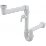 Alcadrain prostorově úsporný dřezový sifon s přípojkou a převlečnou maticí 6/4" A872P – Zboží Dáma