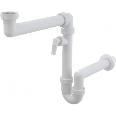 Alcadrain prostorově úsporný dřezový sifon s přípojkou a převlečnou maticí 6/4" A872P – Zboží Dáma
