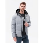 Ombre Clothing pánská zimní bunda Loil C533 šedá – Zboží Mobilmania