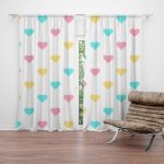 Sablio Závěs Tříbarevná srdíčka: 2ks 140x250cm – Hledejceny.cz