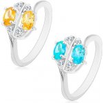 Šperky eshop ocelový prsten s ozdobnými výřezy a zirkonem HH17.14 Aqua modrá – Hledejceny.cz