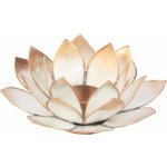 Svícen Lotos korunní čakra bílá + zlatá – Zboží Mobilmania