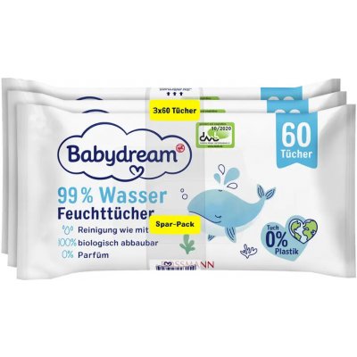 Babydream Vlhčené ubrousky s 99 % vody 180 ks – Hledejceny.cz