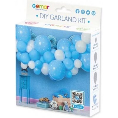 Balónková girlanda Sada baby modrobílá 300 cm Baby shower GoDan – Zboží Dáma