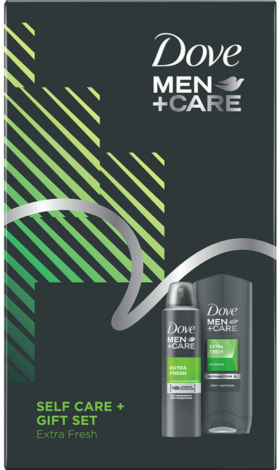 Dove Men+ Care Extra Fresh sprchový gel 400 ml + deospray 150 ml dárková sada