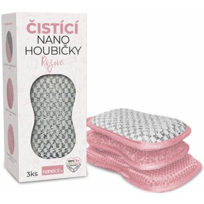 Nanolab Čistící nano houbičky růžové 3 ks – Sleviste.cz
