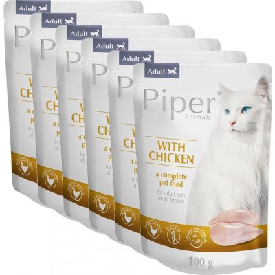 Piper Cat Adult s kuřecím masem 6 x 100 g – Zbozi.Blesk.cz