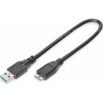 Digitus AK-300117-003-S USB 3.0 kabel, USB A - Micro USB B, M / M, 0,25 m,UL, bl – Sleviste.cz