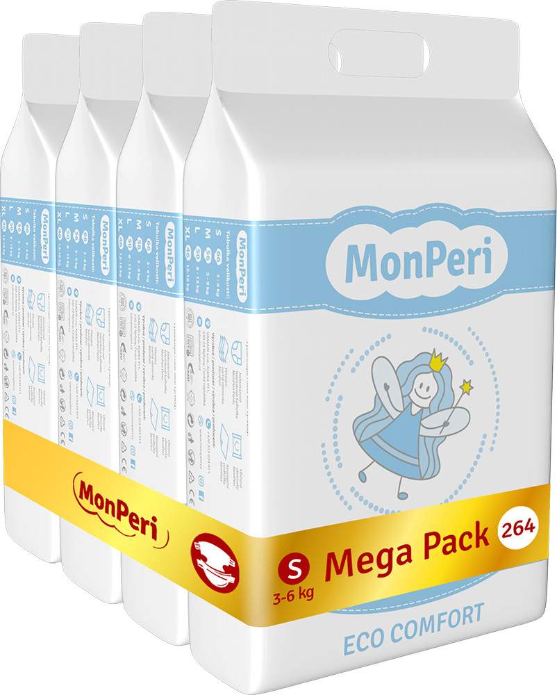 MonPeri Eco Comfort S 3-6 kg 264 ks
