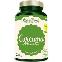 Curcuma + Vitamín D3 90 kapslí GreenFood