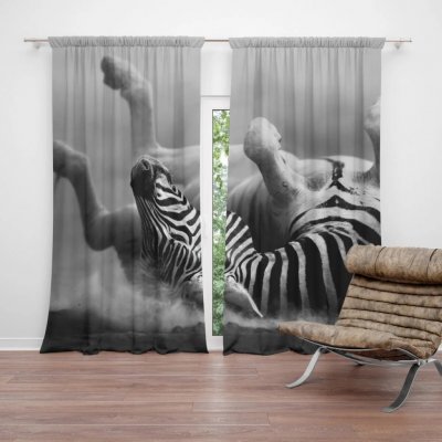 Sablio Závěs Válející se zebra: 2ks 140x250cm – Hledejceny.cz