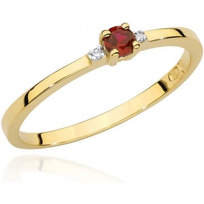 Adanito SLRBC 023 zlatý briliantový prsten s rubínem – Zboží Mobilmania