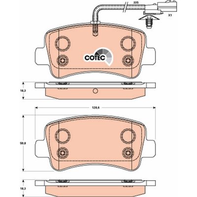Sada brzdových destiček, vždy 4 kusy v sadě TRW GDB1903 | Zboží Auto