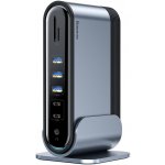 Pouzdro Baseus dokovací stanice 16v1 pro promítání 3 obrazovek s USB-C připojením CN+EU+UK redukce do zásuvky, šedé – Sleviste.cz