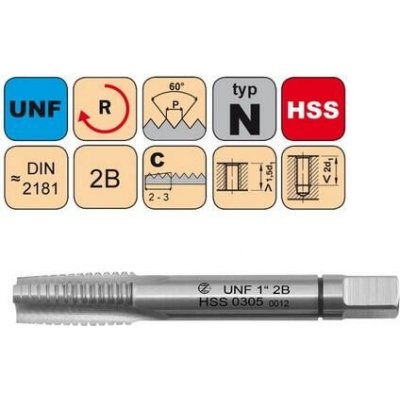 NÁSTROJE CZ Sadový závitník UNF 7/16"-20 I 2B HSS DIN 2181 - 0305 - CZZ0305-UNF-7/16"-20-I-2B – Hledejceny.cz