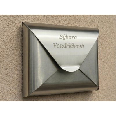Psaníčko Junior A4 s pískovaným nápisem - Nerezová poštovní schránka Font: Arial Bold – Zboží Mobilmania