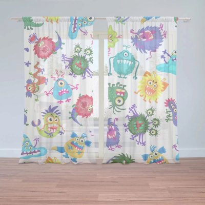 Záclony Barevné příšerky: 2 ks - 150x250 cm - Sablio – Hledejceny.cz