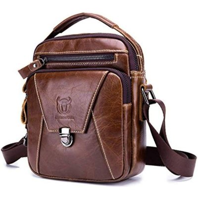 Bullcaptain pánská kožená taška Tiburcio Hnědá 3L DJB041 – Zboží Dáma