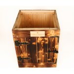 Ohenvzahrade Dřevěná udící komora s kováním - opálená impregnovaná 50x50x60 cm – Zboží Dáma