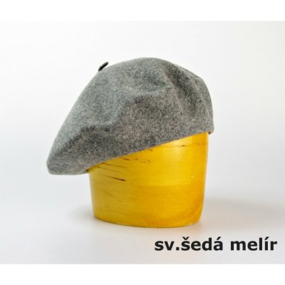 vlněný baret jednobarevný 10 5´ sv. šedý melír – Hledejceny.cz