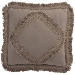 J-Line by Jolipa Taupe bavlna polštář Fransen s třásněmi 45x45 – Zboží Dáma