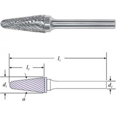 SGS 25253 (SL-4M) - Fréza technická SL-4M kuželová s rádiusem pr. 12,7x28mm, stopka 6mm – Zboží Dáma