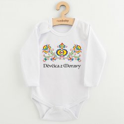 Dětské body s potiskem New Baby Lidový vzor Děvčica z Moravy