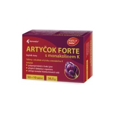 Artyčok Forte s monakolinem K 50+10 tablet