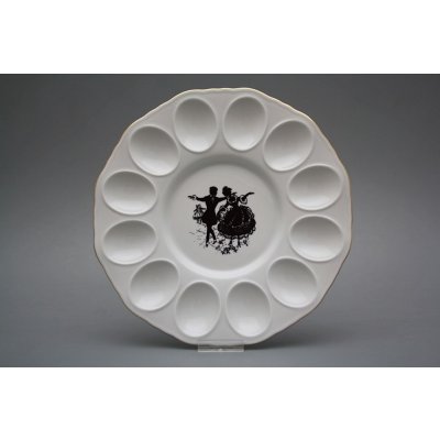 Bohemia Porcelán 1987 Podnos na vejce 24cm Rokoko Rokokové panenky GL – Zboží Dáma