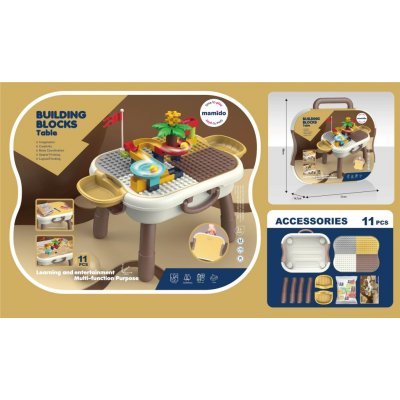 Mamido Dětský stavebnicový stoleček s kostkami kuličková dráha MT1601 – Zboží Živě