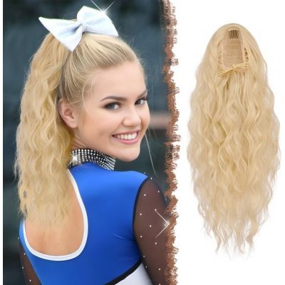 FESHFEN Příčesek do culíku se stahovací šňůrkou, dlouhý cop prodlužování vlasů Syntetická spona na – Zboží Mobilmania