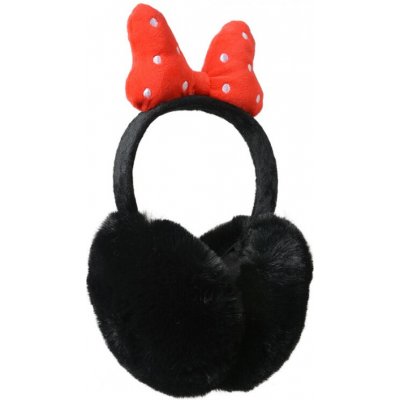 Černé plyšové klapky na uši s červenou puntíkatou mašličkou Minnie – Hledejceny.cz